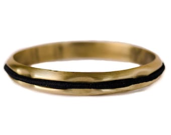 Hair Tie Bracelet, Hair Tie Holder, Hair Tie Bangle - Brushed Gold