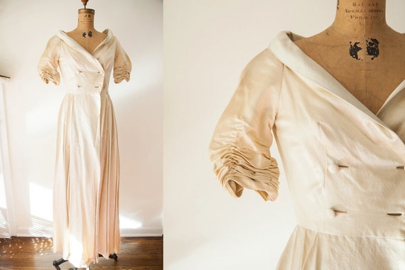Early 1950s Hollywood Glamour Lucie Ann Silk Satin