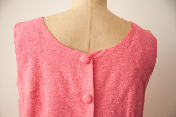 Vintage 60s Pink Wool Ultimate Mod Mini Dress - image 4