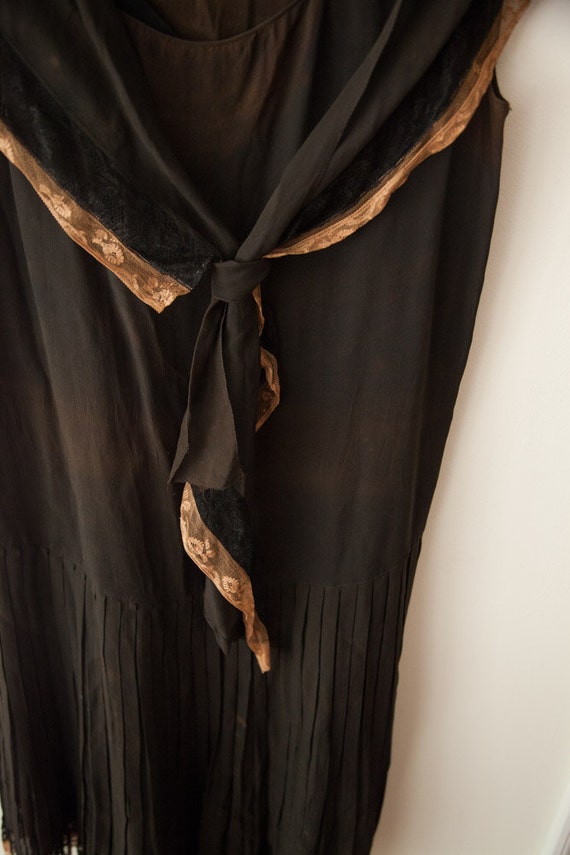 Vintage 1920s Sheer Day Dress // Rayon or Silk wi… - image 2