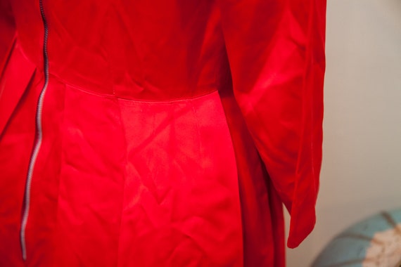 Vintage 60s Red Satin Dress // Formal Occasion //… - image 5