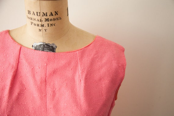 Vintage 60s Pink Wool Ultimate Mod Mini Dress - image 2
