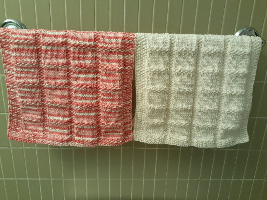 Handknitted cotton hand towels, guest towels, kitchen towels, knit