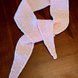 Hand Knit Sophie Scarf, Small Knitted Scarf, Mini-shawl, Knitted Neck Scarf, Small Skinny Neckerchief