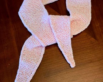 Hand Knit Sophie Scarf, Small Knitted Scarf, Mini-shawl, Knitted Neck Scarf, Small Skinny Neckerchief