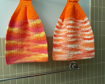 Knit cotton hand towels, guest towels, kitchen towels, knit hand towel.