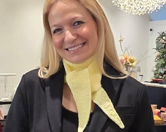 Hand Knit Sophie Scarf, Small Knitted Scarf, Mini-shawl, Knitted Neck Scarf, Small Skinny Neckerchief