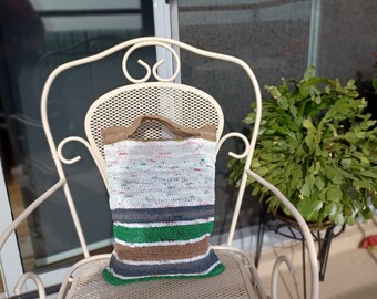 Eco friendly Shopping Bag/Market Bag or Beach Tote/Handmade crochet tote/Reusable Grocery Bag/Plarn tote