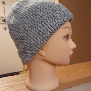 Gray winter Hat Slouchy Women Beanie Handmade Knitted Hat for Women image 2