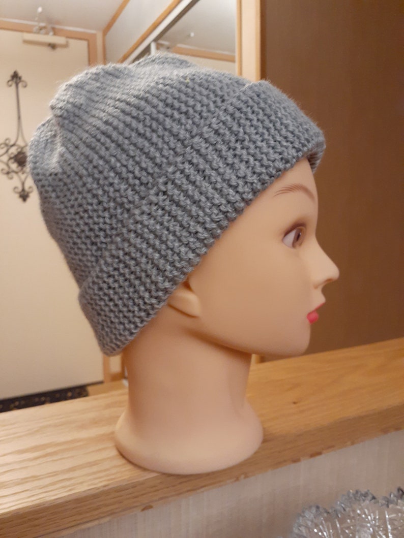 Gray winter Hat Slouchy Women Beanie Handmade Knitted Hat for Women image 2