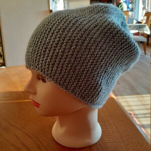 Gray winter Hat Slouchy Women Beanie Handmade Knitted Hat for Women image 4