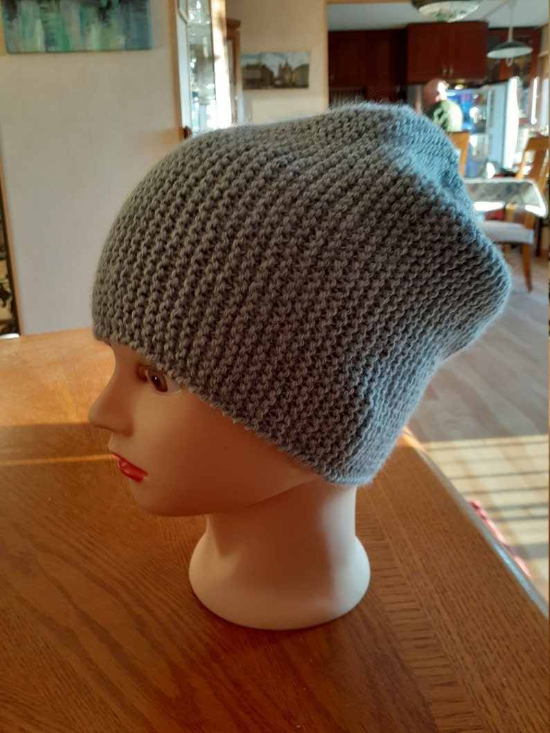 Gray winter Hat Slouchy Women Beanie Handmade Knitted Hat for Women image 4