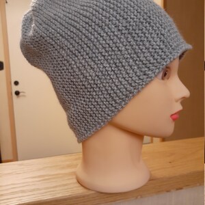 Gray winter Hat Slouchy Women Beanie Handmade Knitted Hat for Women image 3
