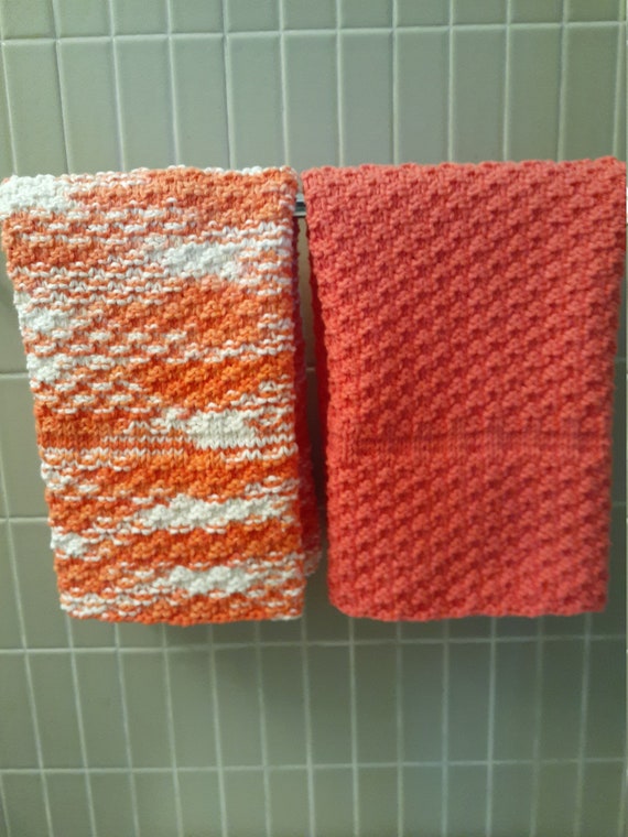 Knit cotton hand towels guest towels kitchen towels knit Etsy