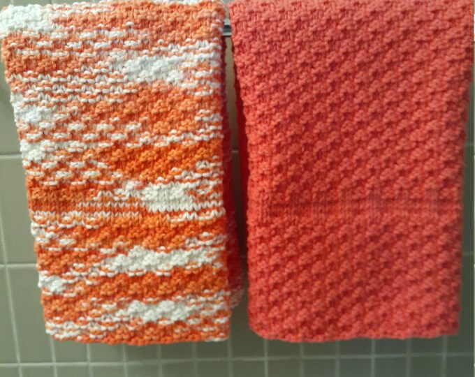 Knit Cotton Hand Towels Guest Towels Kitchen Towels Knit Etsy
