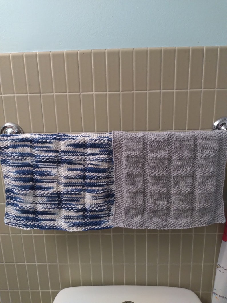 Handknitted Cotton Hand Towels Guest Towels Kitchen Towels Etsy