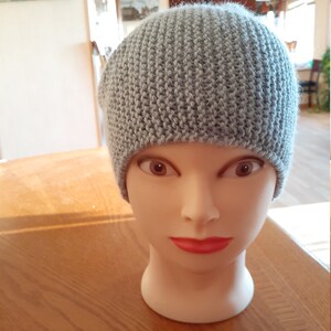 Gray winter Hat Slouchy Women Beanie Handmade Knitted Hat for Women image 1