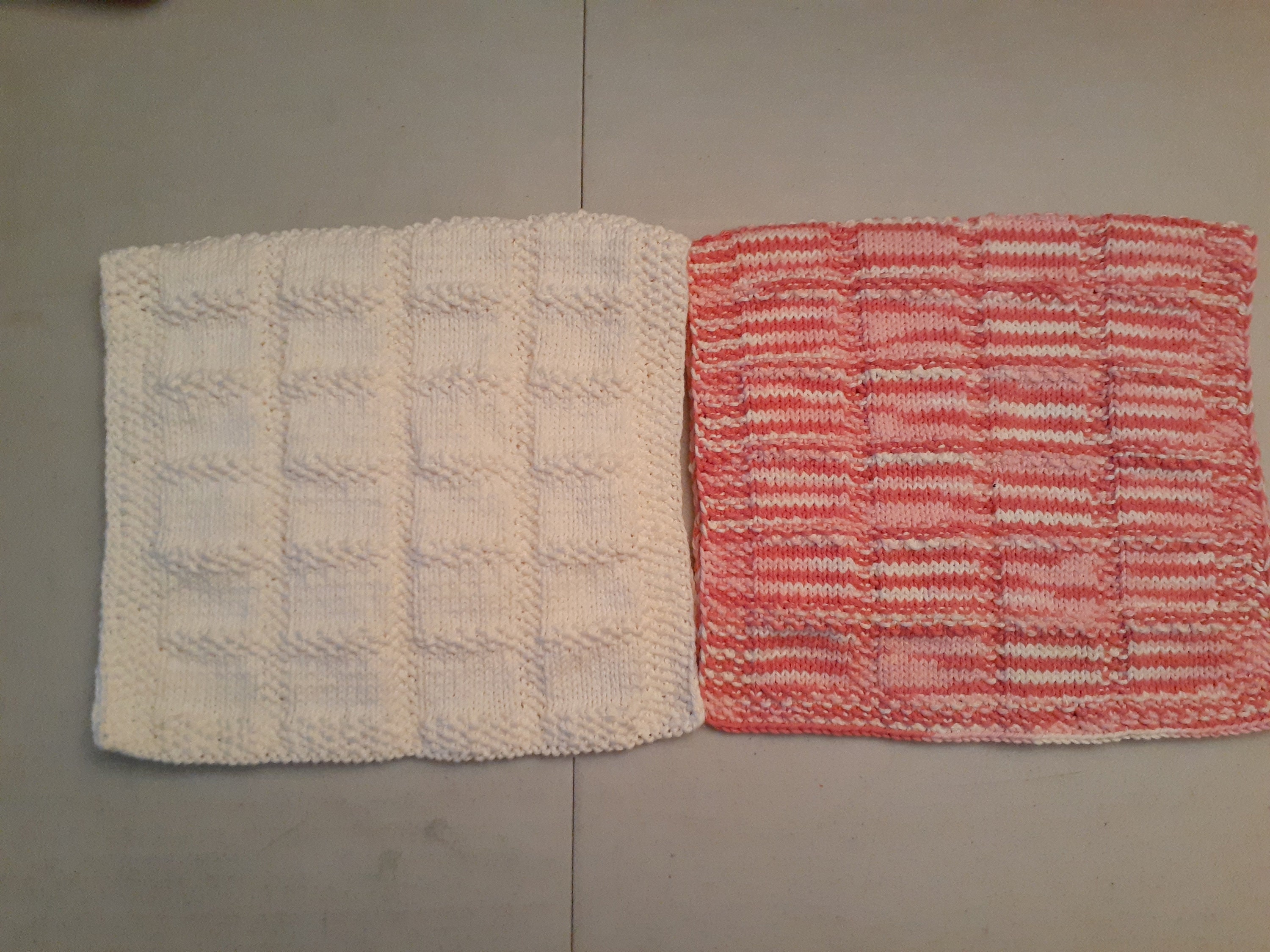 Handknitted cotton hand towels, guest towels, kitchen towels, knit