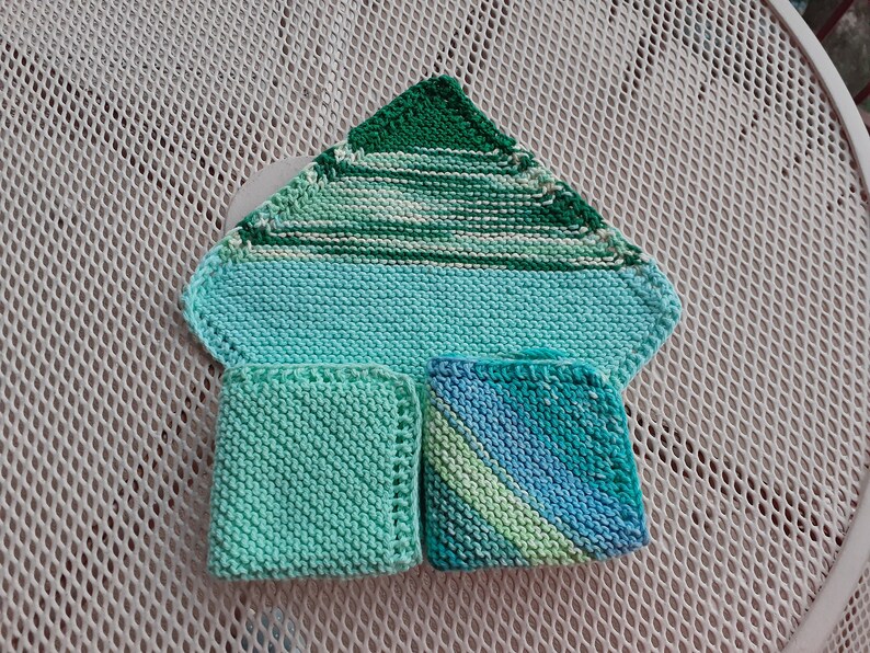 Handknitted Cotton Hand Towels Guest Towels Kitchen Towels. Etsy