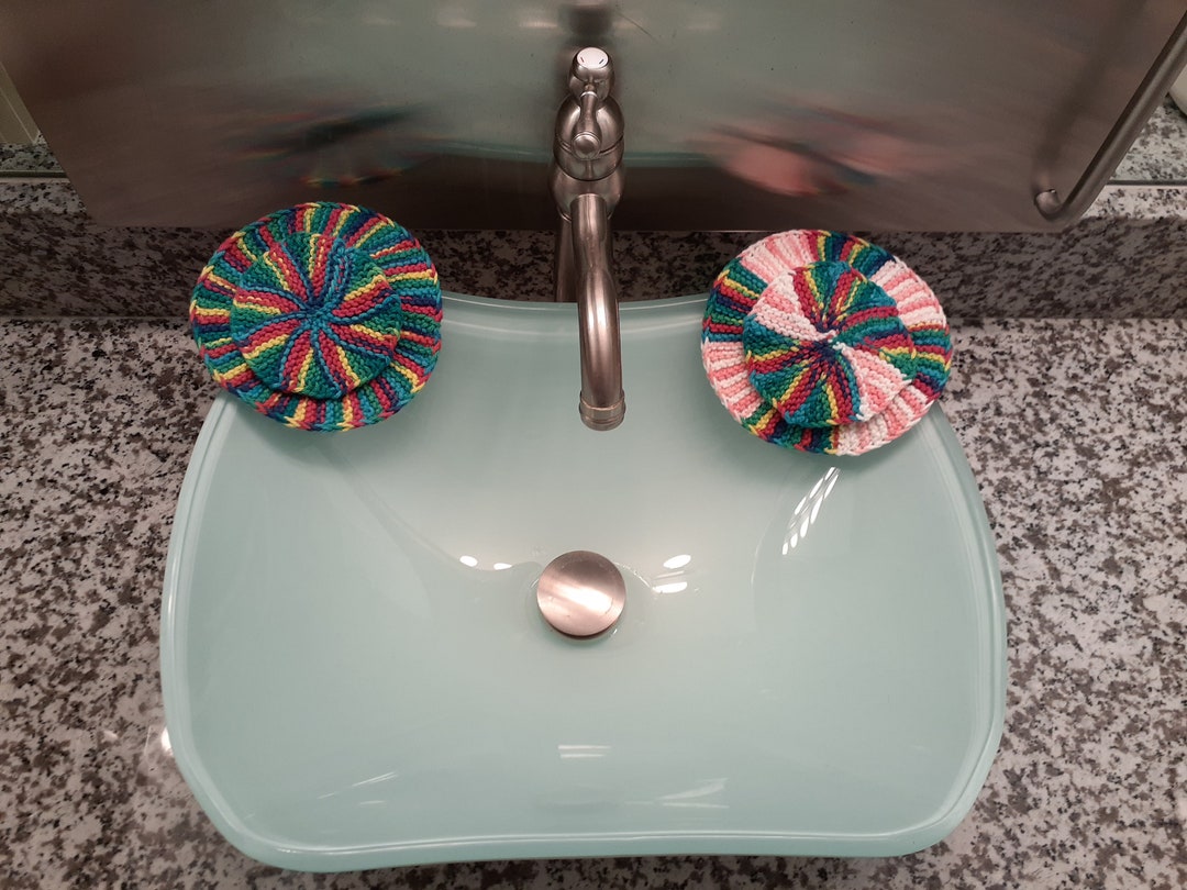 Cotton Washcloths 2 Spa bath knitting gift sets/Hand Knit Cotton