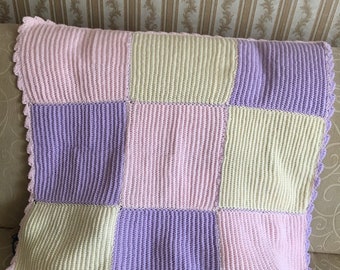 3 color crochet baby blanket/Car seat cover/Stroller blanket