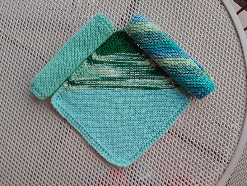 Handknitted Cotton Hand Towels Guest Towels Kitchen Towels. Etsy