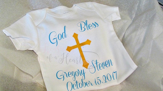 New Baptism BodySuite/>White/>My Baptism/>Cross/>Undershirt/>Christening />Boy />Girl/>