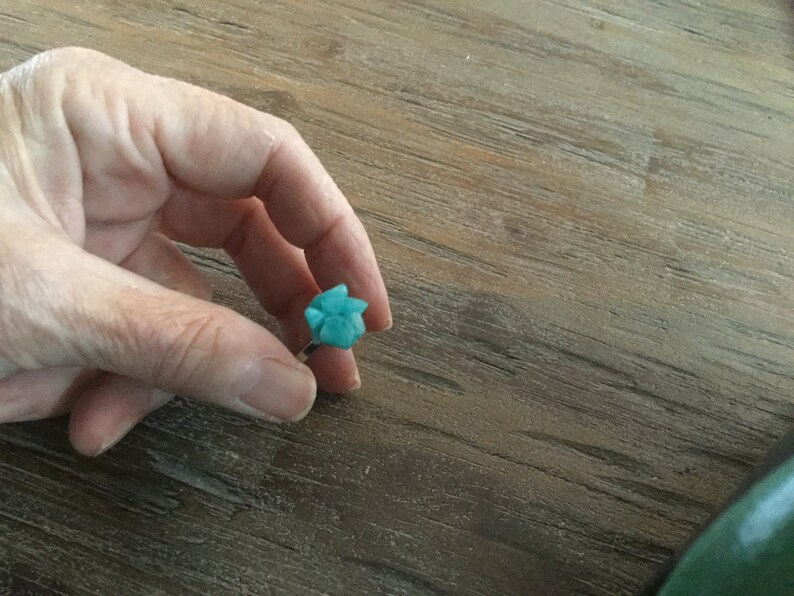 Amazonite Silver RingBlueModern BohoStainless SteeladjustableAmazonite flower ringsummer bluebrightAmazonite chipturquoise blue