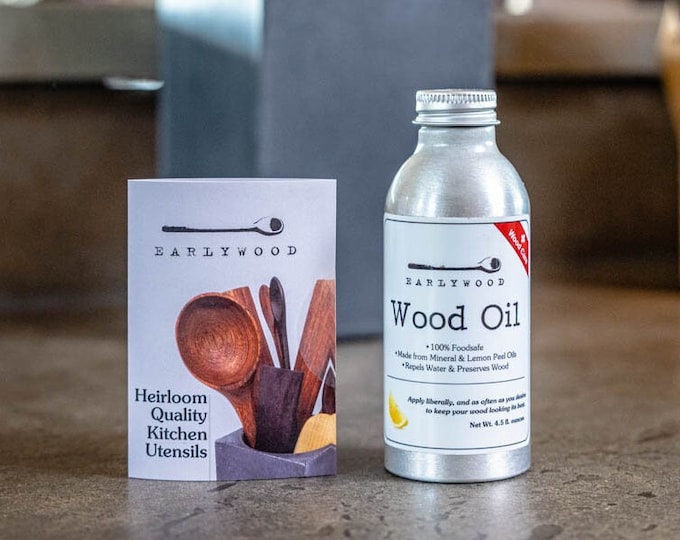 Earlywood Butcher Block Oil: Food Grade Mineral Oil with Lemon (4.5 oz)