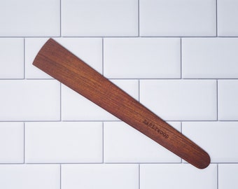 Earlywood -  11"  flat wood spatula / flip pancakes / stir and saute tool / bench scraper / thin hardwood utensil / handmade / made in usa