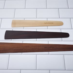 Earlywood - flat wood spatula set / set of three sizes / hardwood utensils for stirring, flipping & tasting / minimal, elegant design / usa