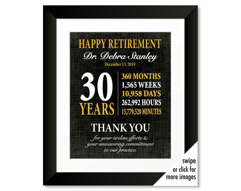 Retirement Gift for 30 Year Employee Employee Retirement Etsy