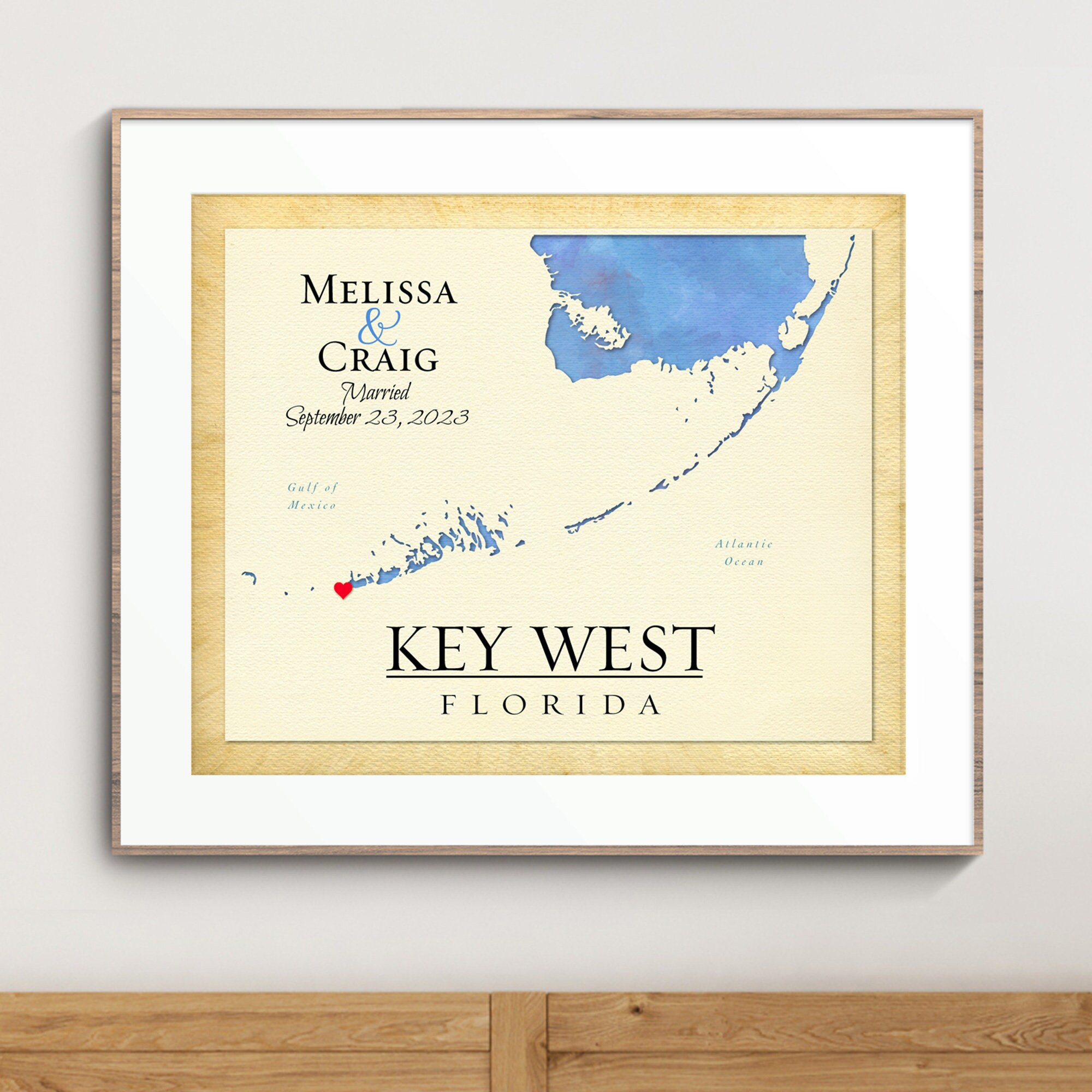 Key West Framed Wall Decor Black and White: A Key West Fishing Pier