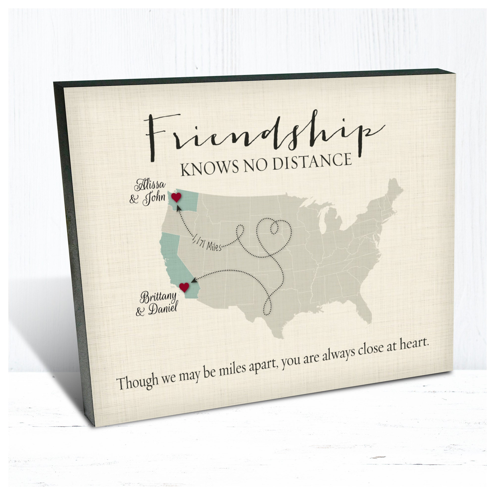 Personalized US Map Print: Long Distance Friendship Gift - Etsy