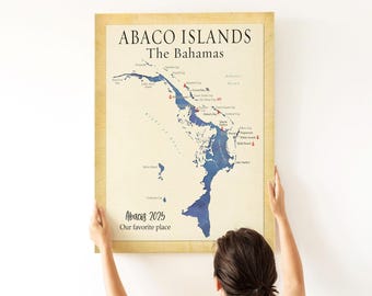 Personalized Abaco Island Map Print – Tropical Keepsake Gift