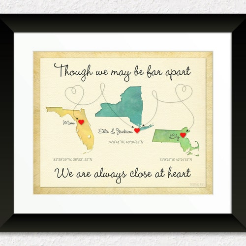 FRAME INCLUDED Long Distance Family Gift Christmas Gifts for Etsy