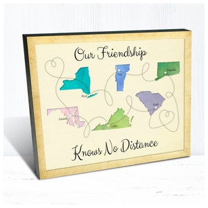 6 Platz Freund Karte, Geschenk für Lang Distanz Beste Freunde, College Freunde Personalisiertes Geschenk