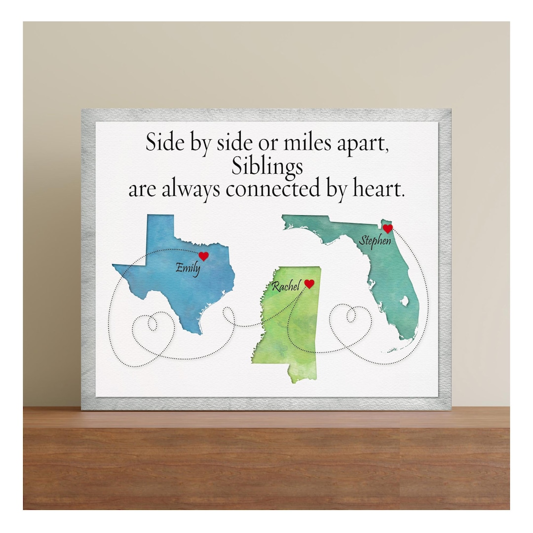 Long Distance Siblings Long Distance Gift for Siblings, Gift for Siblings Who Live in Various ...