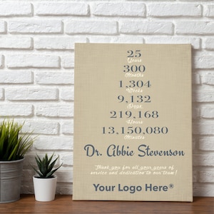 25 Years Anniversary Plaques for Physicians, Medical Employee Anniversary Gift, Personalized Retirement Gift, Employee Recognition Gift