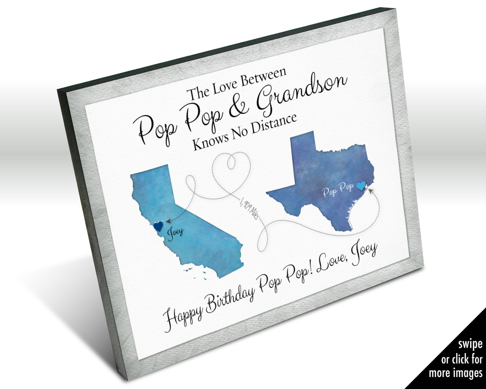 Long Distance Grandfather Gift From Grandson Distance Grandpa Etsy