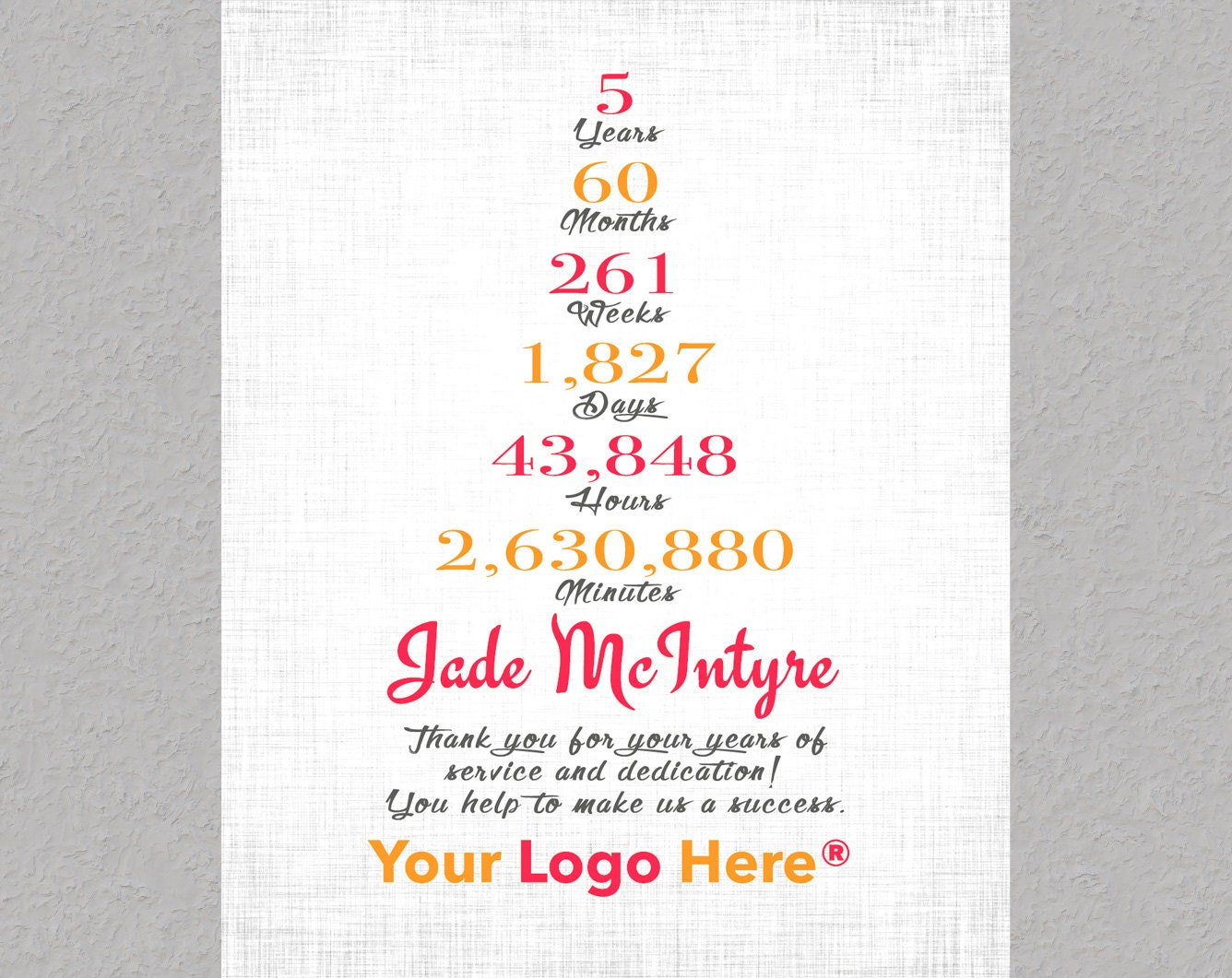 5 Year Anniversary T 20 Year Work Anniversary T Etsy