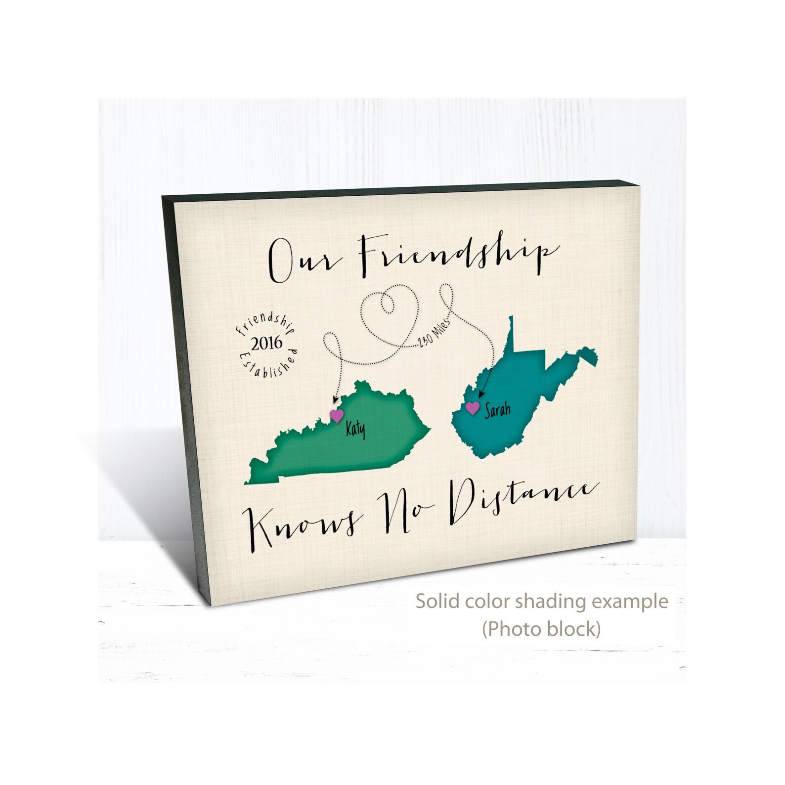 Custom Two-state Friendship Map Print – Long Distance Friend Gift - Etsy