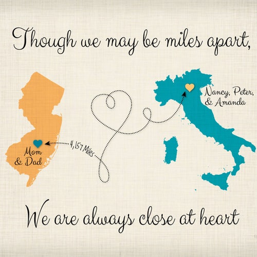 Though We May Be Far Apart Gift for Friend Who Lives Far Away Etsy