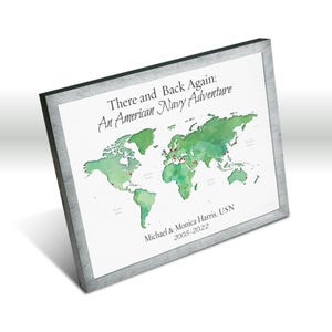 Personalized Military Retirement World Map: Family Keepsake image 4