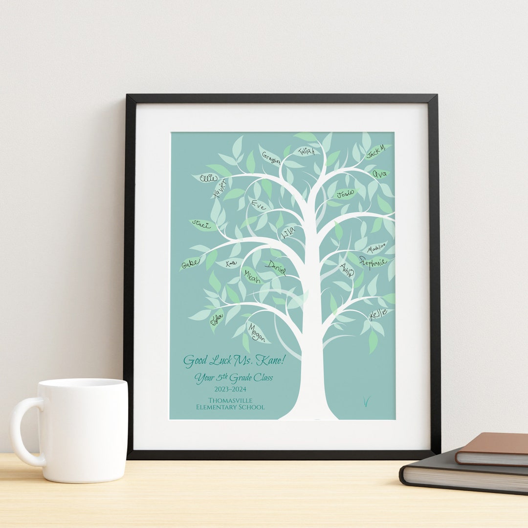 Teacher Going Away Gift
 Teacher Going Away Gift for Kids to Sign Signature Tree for Teachers