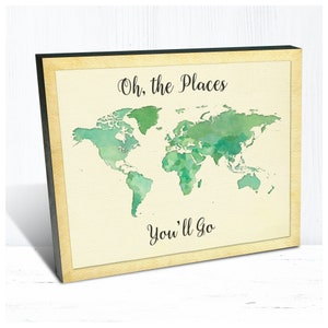 Keepsake Graduation Gift, Oh The Places You'll Go Personalized World Map Wall Art, Map of World Grad Gift Idea