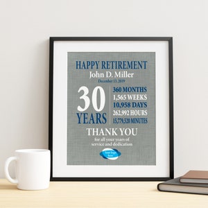 Personalized Retirement Gift for Employee, Employee Retirement Wrapped Canvas, Employee Appreciation Gift