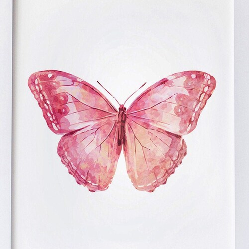 Light Pink Butterfly Wall Decor Pale Pink Baby Girl Art Etsy