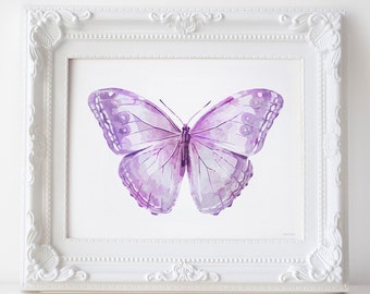 Lavender Purple Butterfly art print Butterfly wall art Butterfly decor print Baby decor Nursery art Lavender wall decor Baby PRINTABLES