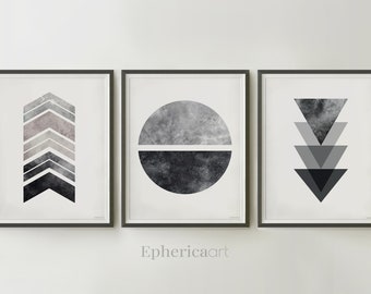 Black and White Geometric Wall Art - Etsy